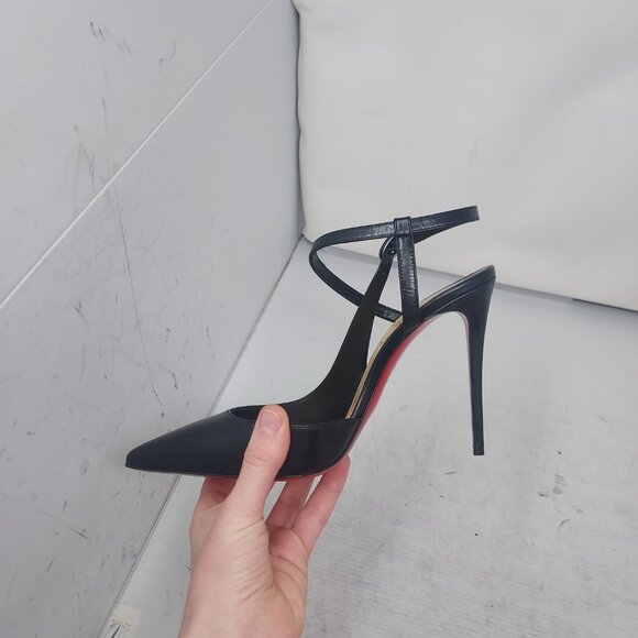 Christian Louboutin Black Jenlove Ankle Strap Pointed Toe Pump - Picture 5 of 14
